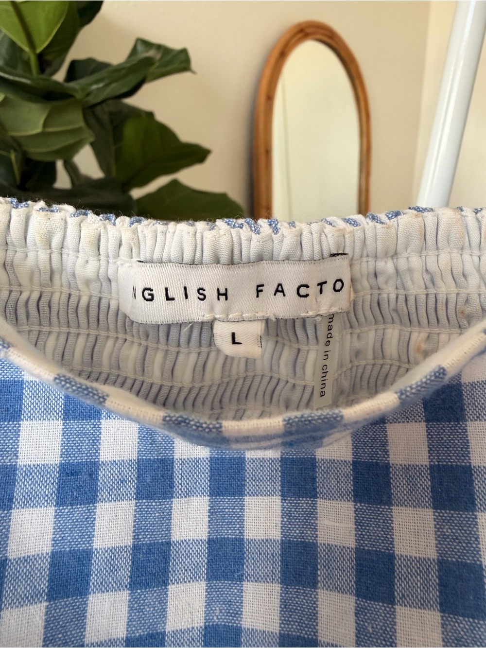 English Factory Blue and White Gingham Two-Piece Set - Picture 2 of 16